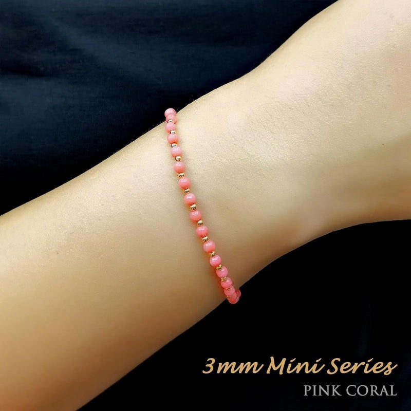 Morchic 3mm Tiny Beads Natural Gemstone Bracelet for Women, Adjustable 7.1" Energy Gem Charm Jewelry, Dainty Handmade Birthday Gift - Image 4